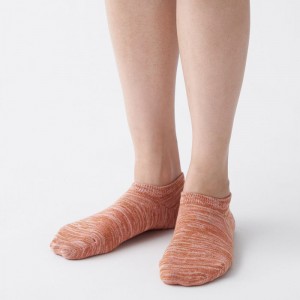 Muji Right Angle Excess Yarn Sneaker Pack of 3 Socken Damen Rot | HY6L6Y66I