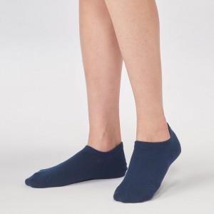Muji Right Angle Sneaker Socken Damen Navy | WW8N3A52J