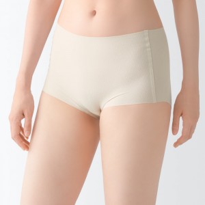 Muji Seamless Ribbed Shorts Slip Damen Weiß | RG0F2W44Z