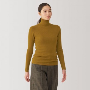Muji Washable High-Gauge Turtleneck Pullover Damen Weiß | FK9B9I52F