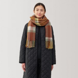 Muji Wool Blanket Patterned Schal Herren Braun | PN7U2I59Z