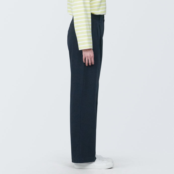Muji 4-Way Stretch Chino Darted Wide Hose Damen Navy | JJ3M5Y03X
