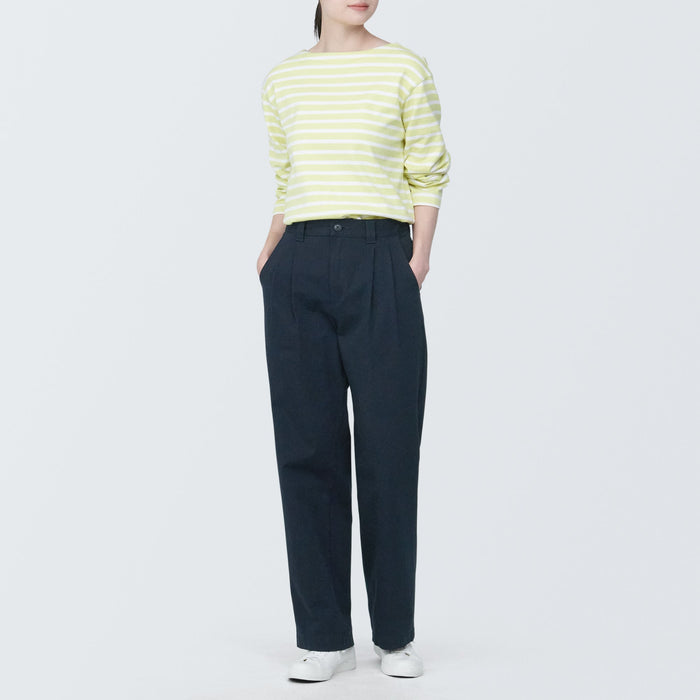 Muji 4-Way Stretch Chino Darted Wide Hose Damen Navy | GB2N3G17V