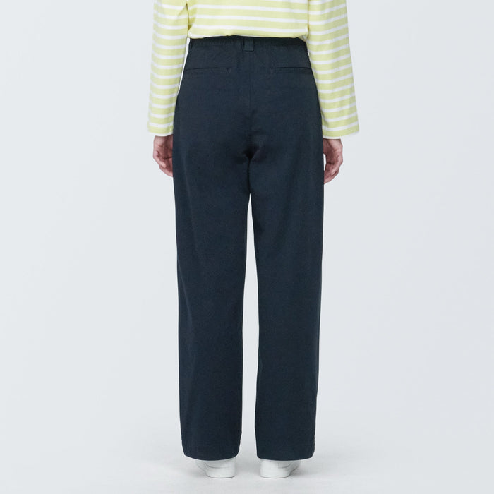 Muji 4-Way Stretch Chino Darted Wide Hose Damen Navy | GB2N3G17V