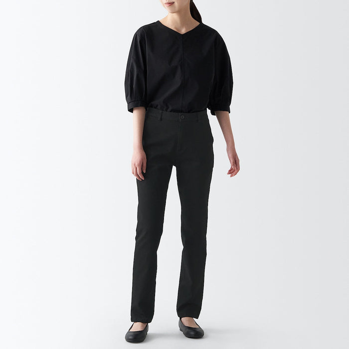 Muji 4-Way Stretch Chino Slim Tapered Hose Damen Schwarz | FF3Y6C17U