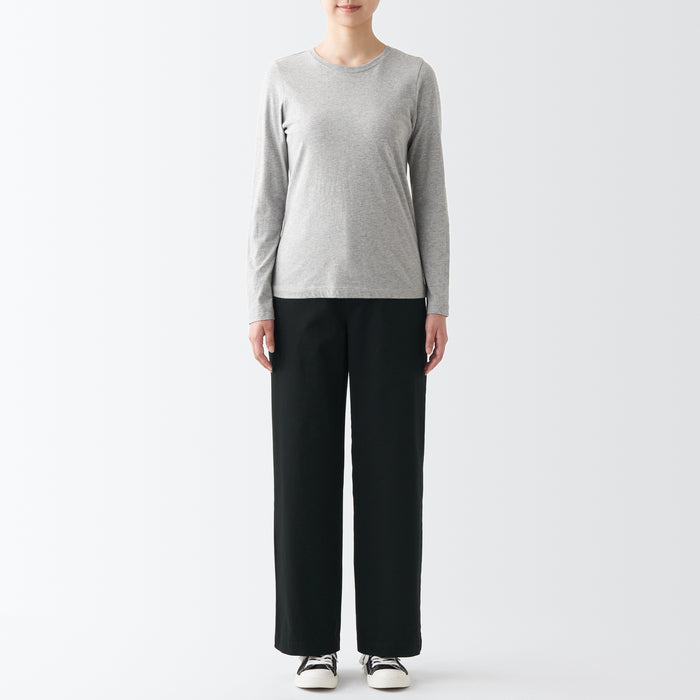 Muji 4-Way Stretch Chino Wide Hose Damen Schwarz | CU6H4M28X