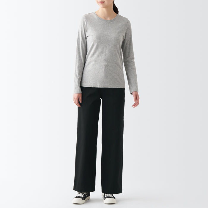 Muji 4-Way Stretch Chino Wide Hose Damen Schwarz | KU8E2K32K