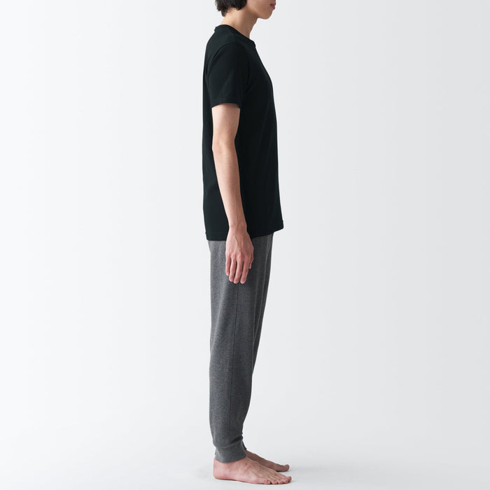 Muji Breathable Cotton Crew Neck Short Sleeve T-shirts Herren Schwarz | HR4P6P26V