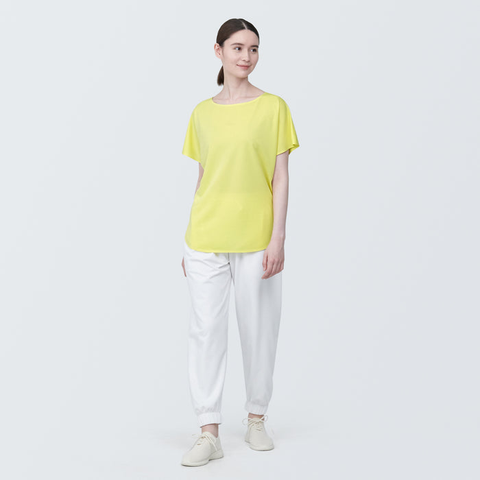 Muji Cool Touch Boat Neck Short Sleeve T-shirts Damen Gelb | EC9L6G13A