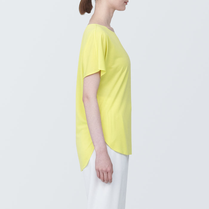 Muji Cool Touch Boat Neck Short Sleeve T-shirts Damen Gelb | EC9L6G13A