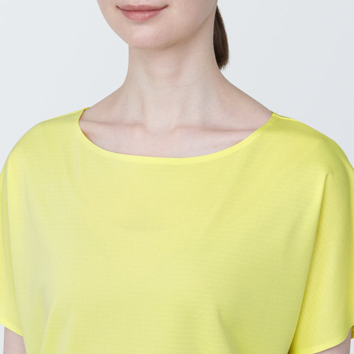 Muji Cool Touch Boat Neck Short Sleeve T-shirts Damen Gelb | EC9L6G13A