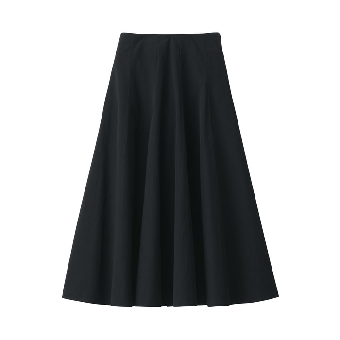 Muji Cool Touch Broadcloth Flared Röcke Damen Schwarz | VR5K2A20M