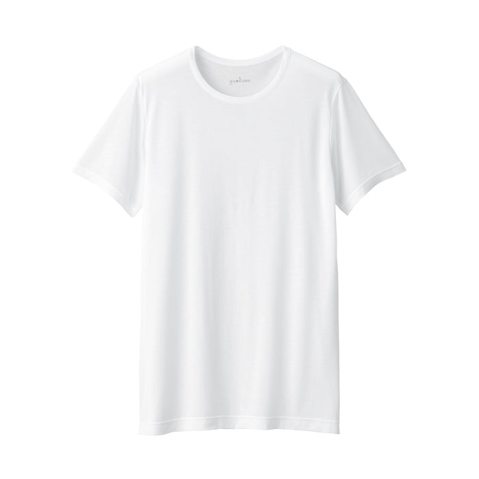 Muji Cool Touch Smooth Crew Neck Short Sleeve T-shirts Herren Blau | UP5U3A29G