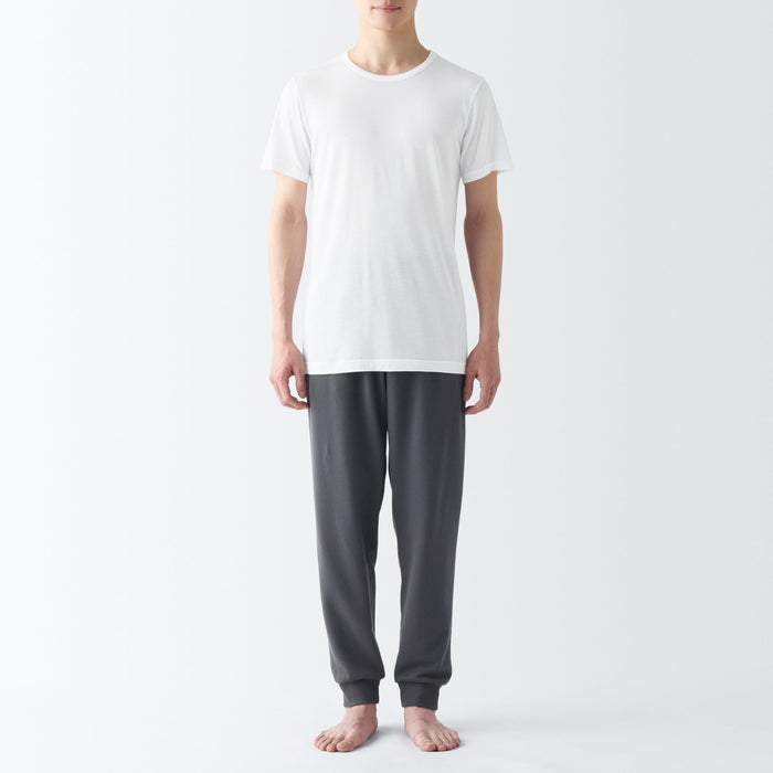 Muji Cool Touch Smooth Crew Neck Short Sleeve T-shirts Herren Blau | UP5U3A29G