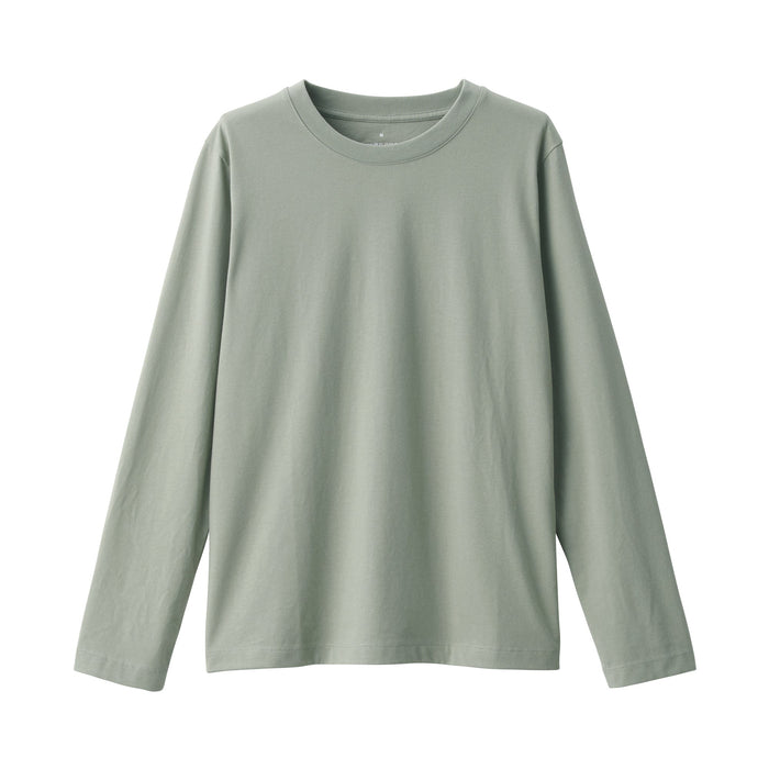 Muji Jersey Crew Neck Long Sleeve T-shirts Damen Grün | HJ8O7Z94K