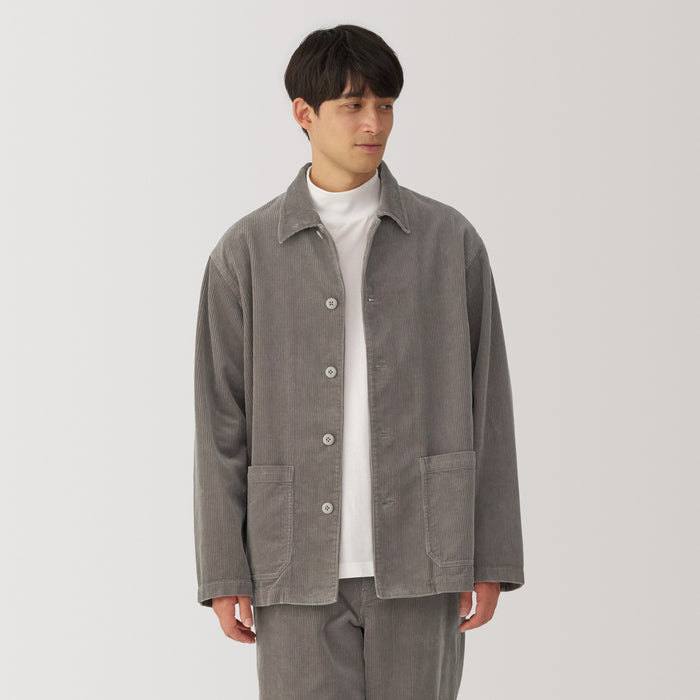 Muji Kapok Blend Corduroy Jacken Herren Grau | YP7F2Z13C