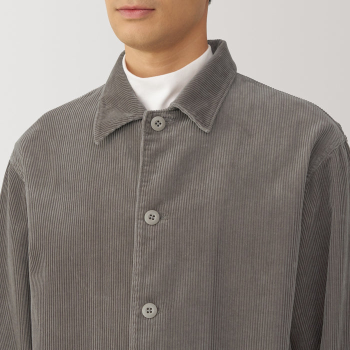Muji Kapok Blend Corduroy Jacken Herren Grau | YP7F2Z13C