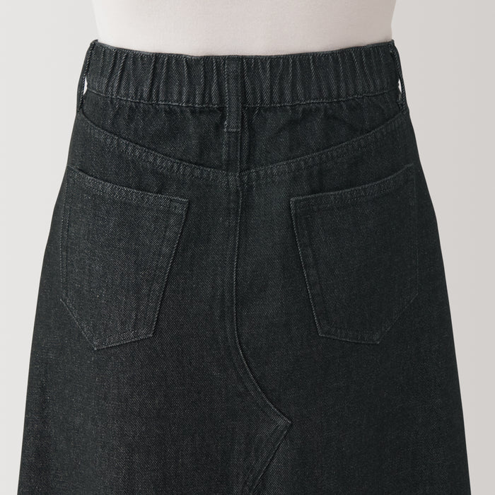 Muji Kapok Blend Denim A-Line Röcke Damen Schwarz | ZC9F8K72W