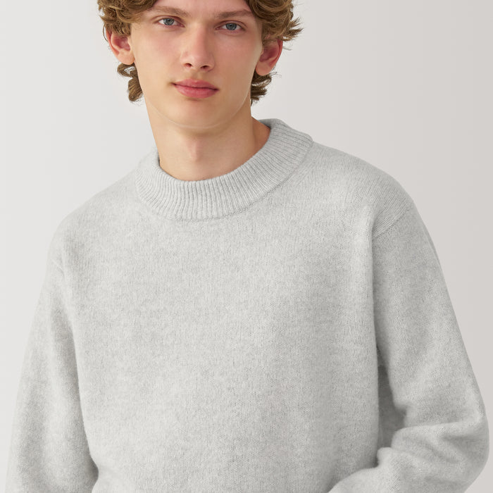 Muji Labo Milled Wool Mock Neck Pullover Herren Grau | RH6J1H16Z