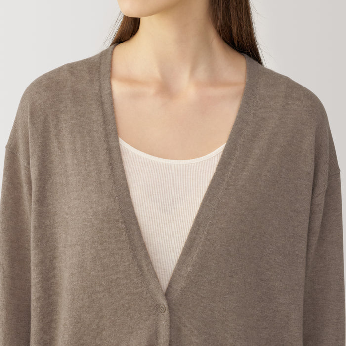 Muji Labo Natural Cashmere V Neck Strickjacke Damen Grau | CI7H0R73Q