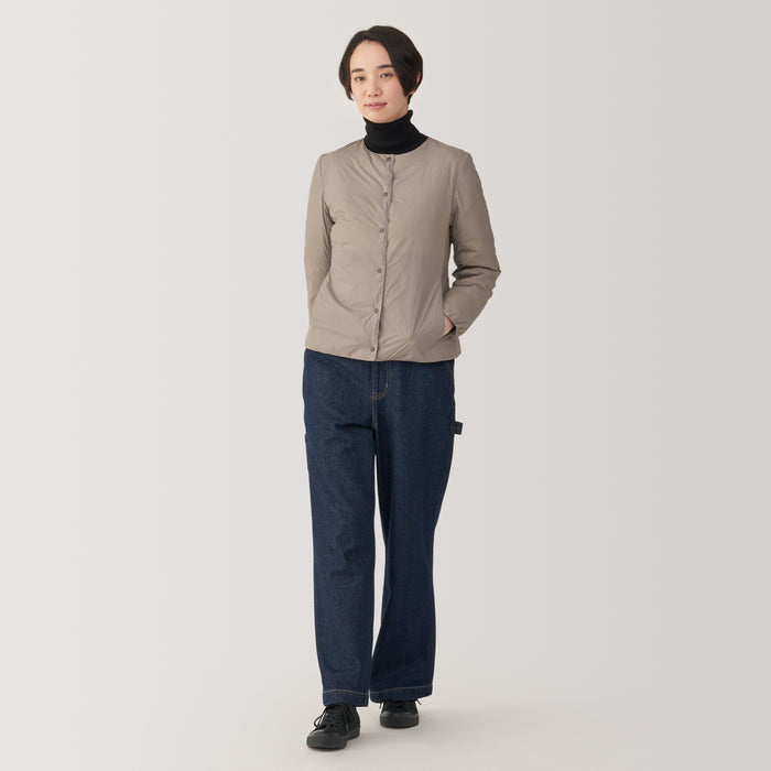 Muji Lightweight Down Collarless Jacken Damen Grau | KU9D6V45B