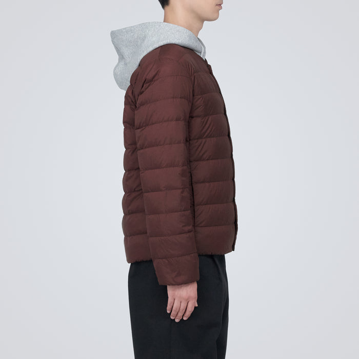 Muji Lightweight Down Collarless Jacken Herren Bordeaux | NT6G0U33K