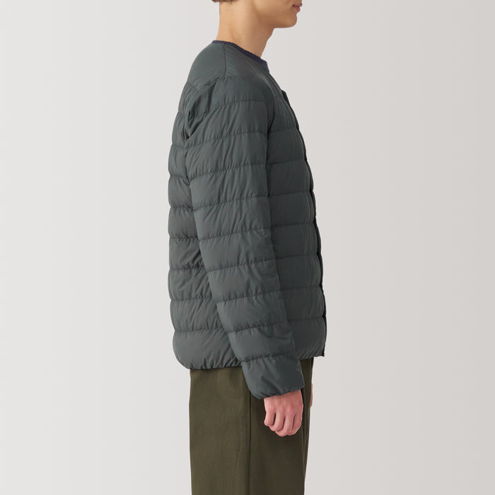 Muji Lightweight Down Collarless Jacken Herren Grau | JC8U4H58Q