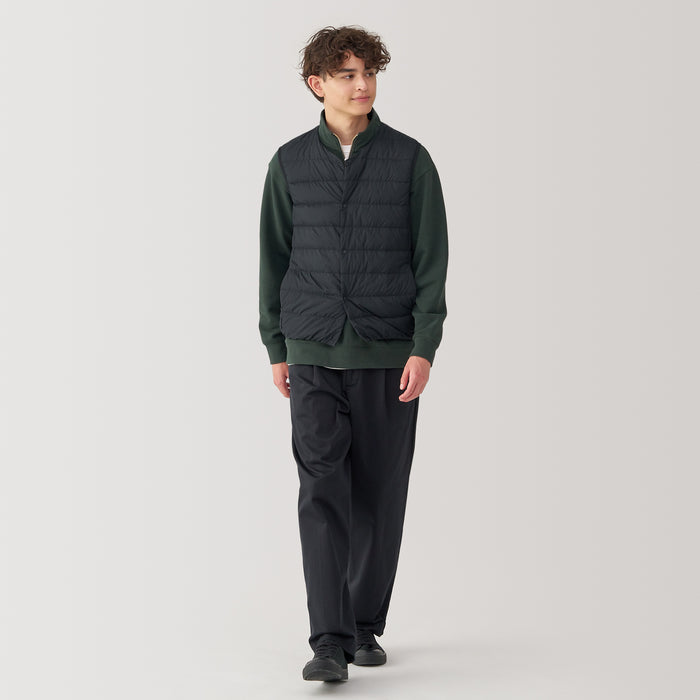 Muji Lightweight Down Collarless Weste Herren Schwarz | DX6D8G16X