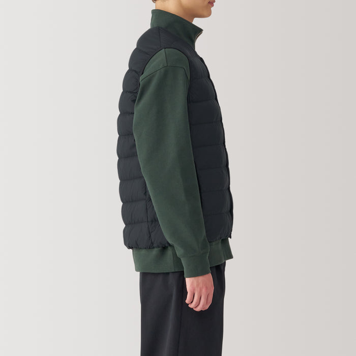 Muji Lightweight Down Collarless Weste Herren Schwarz | DX6D8G16X