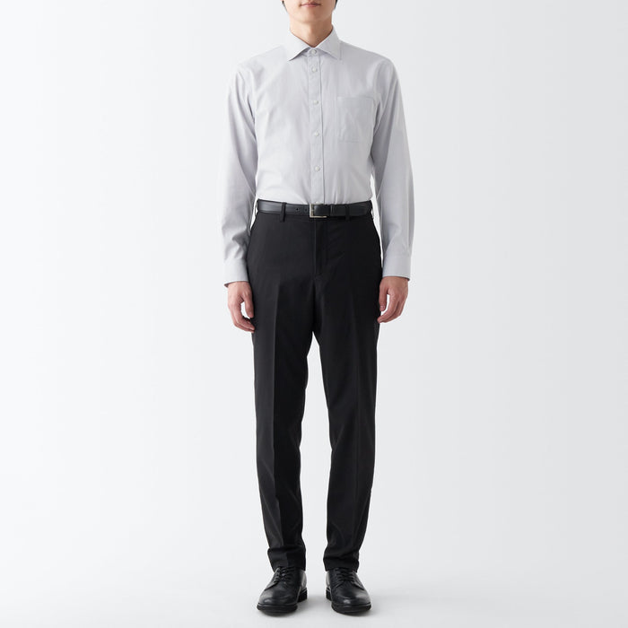 Muji Non-Iron Semi Wide Collar Hemd Herren Weiß | TK4R1Z82P