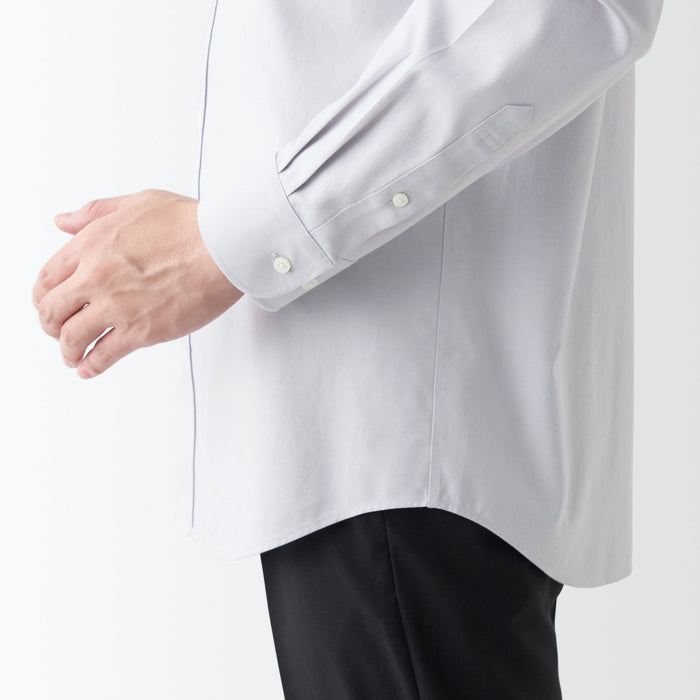 Muji Non-Iron Semi Wide Collar Hemd Herren Weiß | TK4R1Z82P