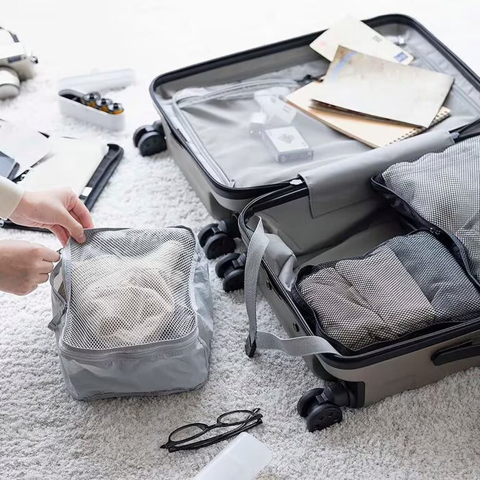 Muji Polyester Gusset Kulturbeutel Damen Grau | MB4A3J98F