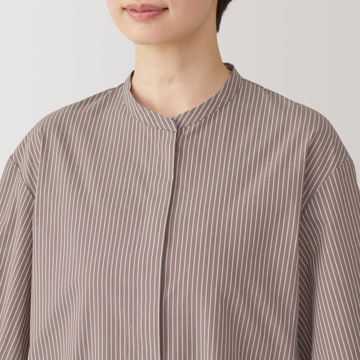 Muji Quick Dry Broadcloth 3/4 Sleeve Patterned Kleid Damen Grau | IA8H6C77Z