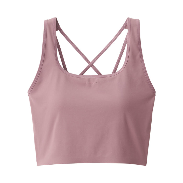 Muji Quick Dry Half Top Sport BH Damen Rosa | XQ7I1O00F