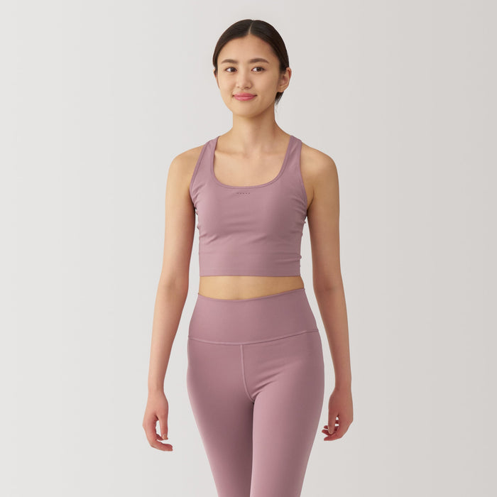 Muji Quick Dry Half Top Sport BH Damen Rosa | XQ7I1O00F