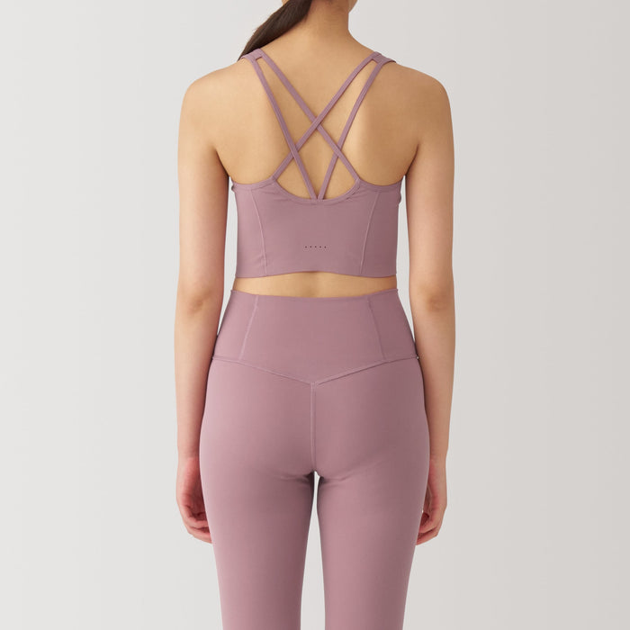 Muji Quick Dry Half Top Sport BH Damen Rosa | XQ7I1O00F