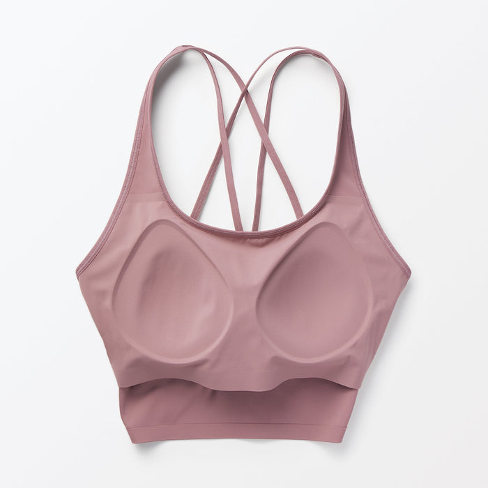 Muji Quick Dry Half Top Sport BH Damen Rosa | XQ7I1O00F