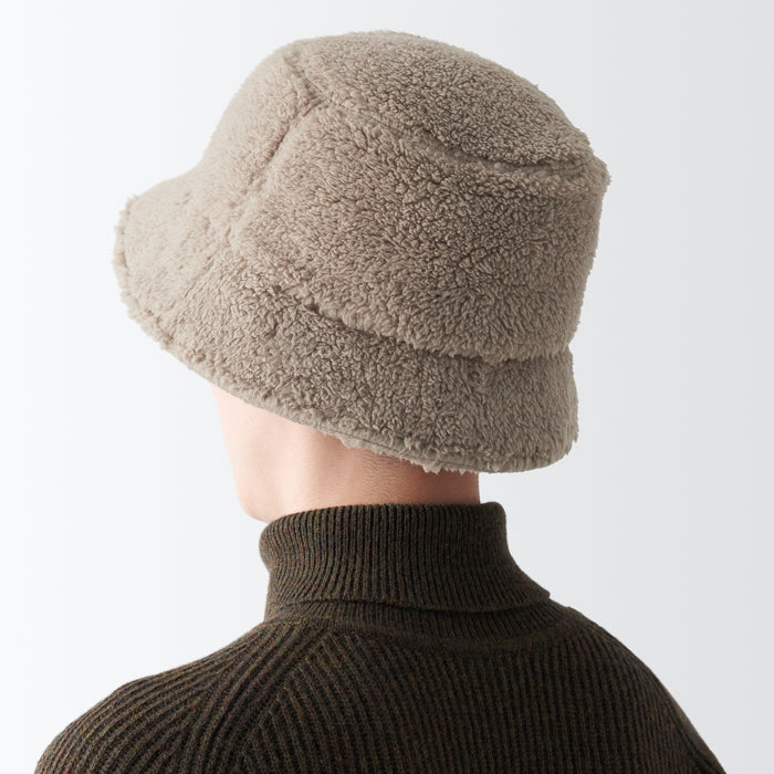 Muji Recycle Polyester Boa Eimer Hüte Herren Beige | NA4Q6P06D