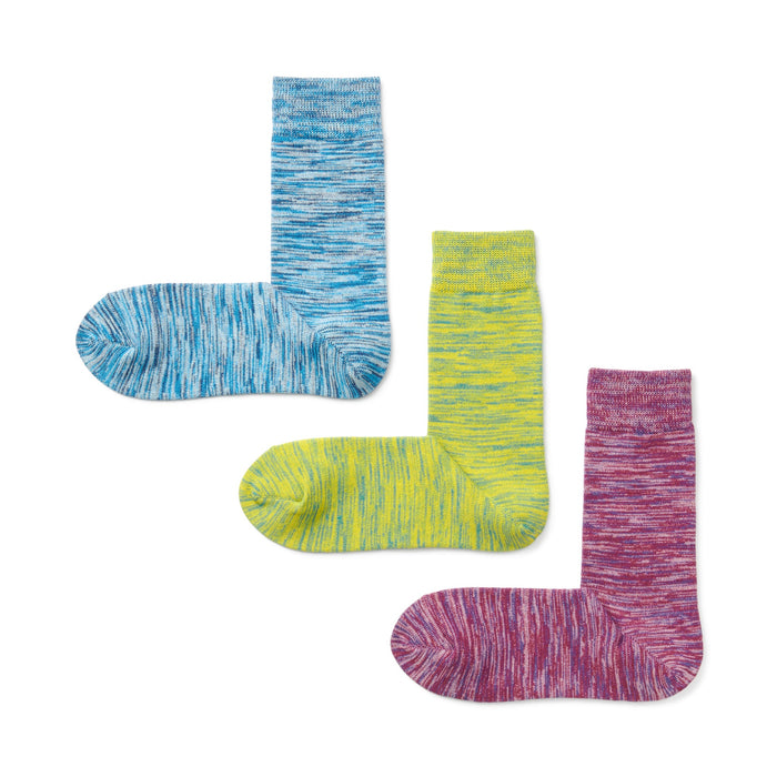 Muji Right Angle Excess Yarn 3 Pair Socken Damen Blau | OM2A3W36W