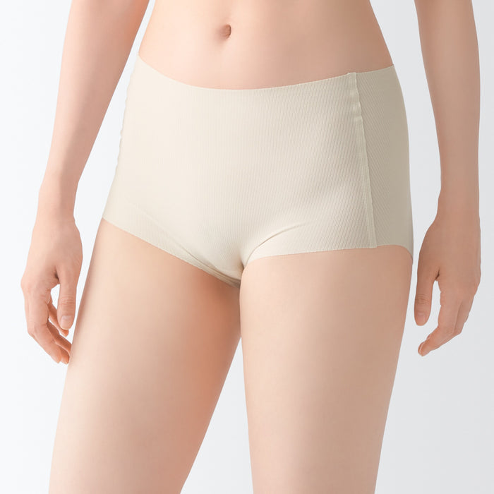 Muji Seamless Ribbed Shorts Slip Damen Weiß | RG0F2W44Z