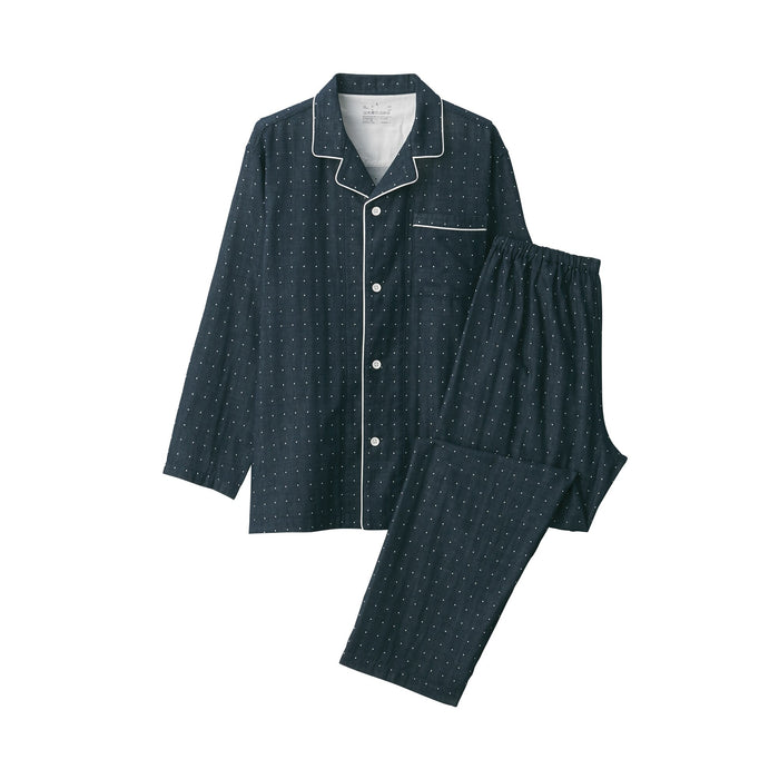 Muji Side Seamless Double Gauze Pyjama Damen Navy | GT7N0E86Q