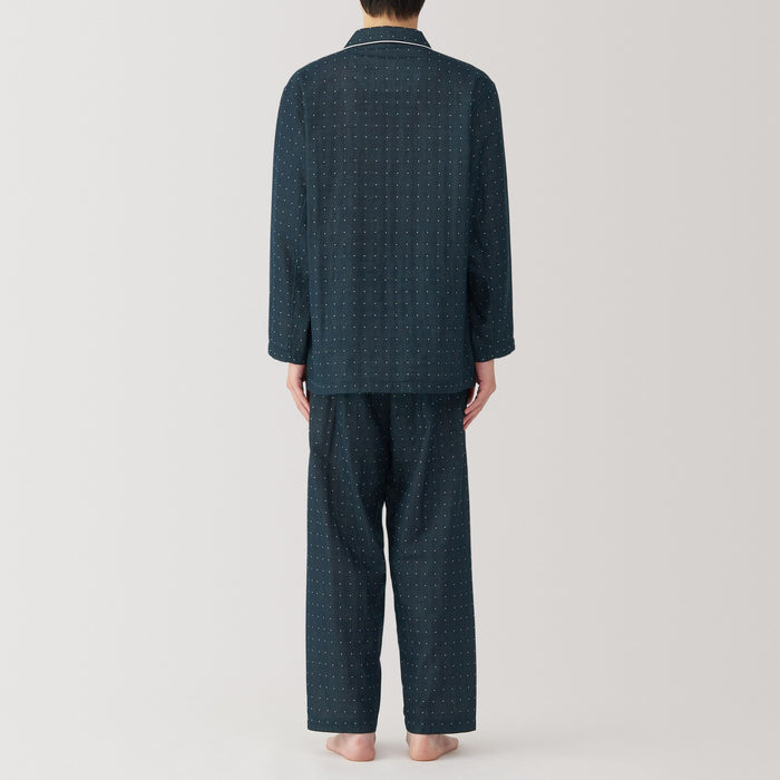 Muji Side Seamless Double Gauze Pyjama Herren Schwarz | BJ3F5P31E