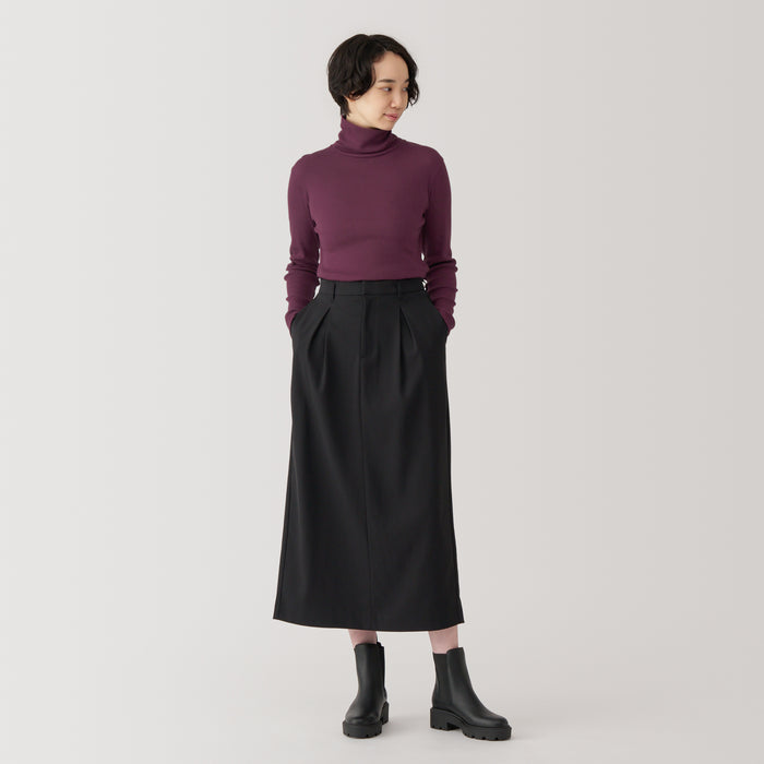 Muji Soy Fiber Blend Ribbed Turtleneck Long Sleeve T-shirts Damen Lila | LM8Y2P50T