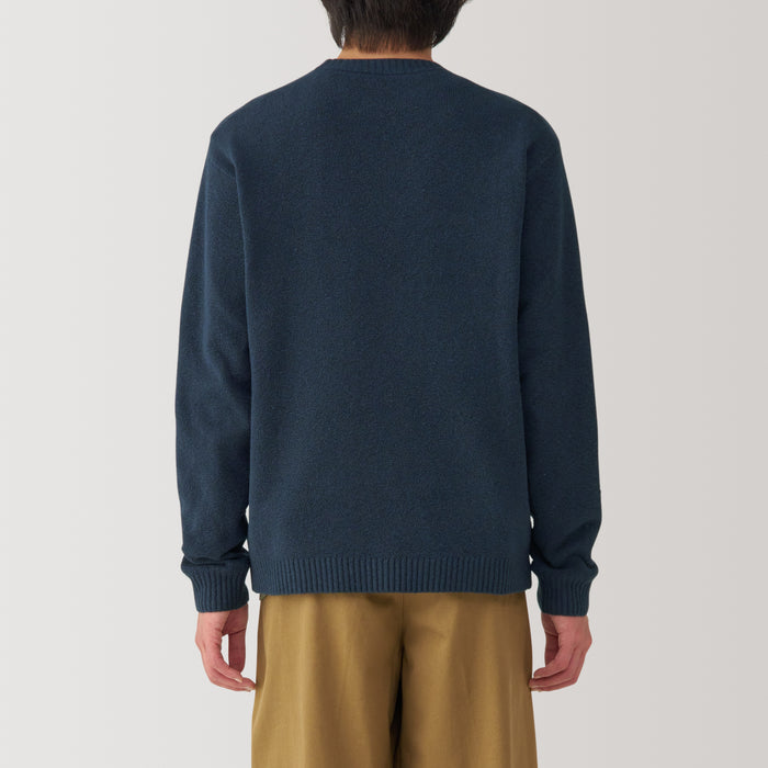 Muji Soy Fiber Mid-Gauge Crew Neck Pullover Herren Navy | AL1G0Y45W