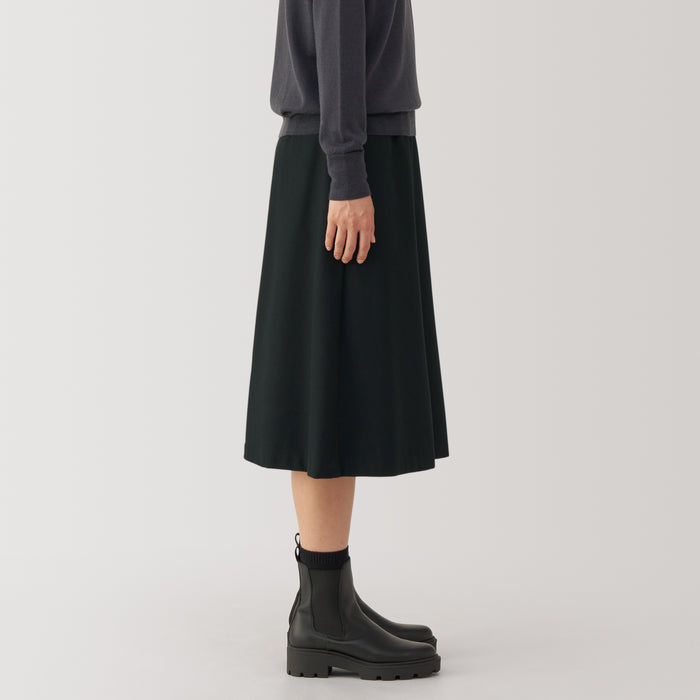 Muji Stretch Brushed Flared Röcke Damen Schwarz | YD3U3V58H