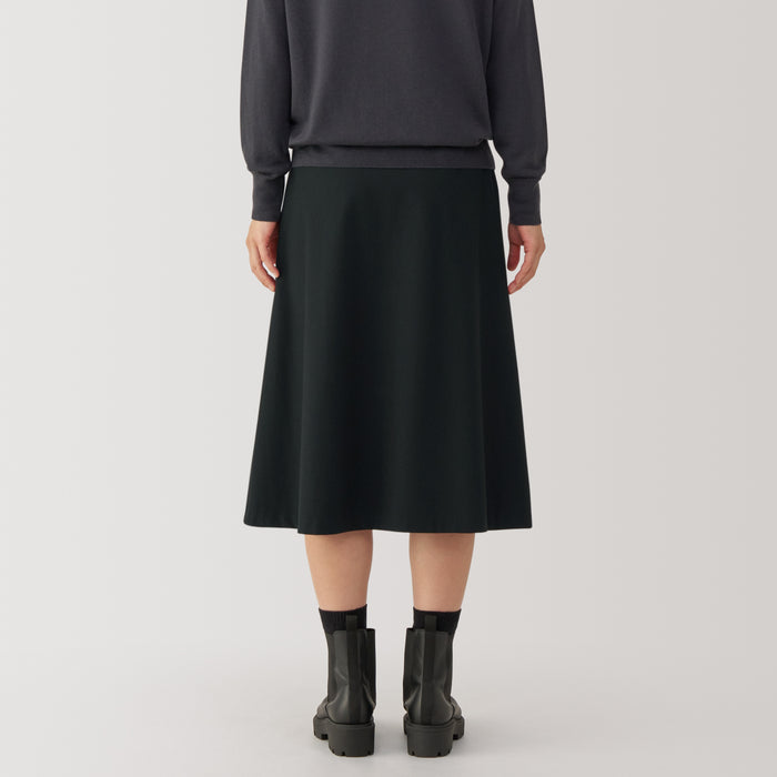 Muji Stretch Brushed Flared Röcke Damen Schwarz | YD3U3V58H