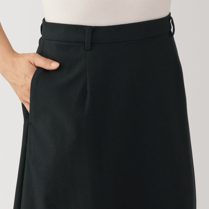 Muji Stretch Brushed Flared Röcke Damen Schwarz | YD3U3V58H