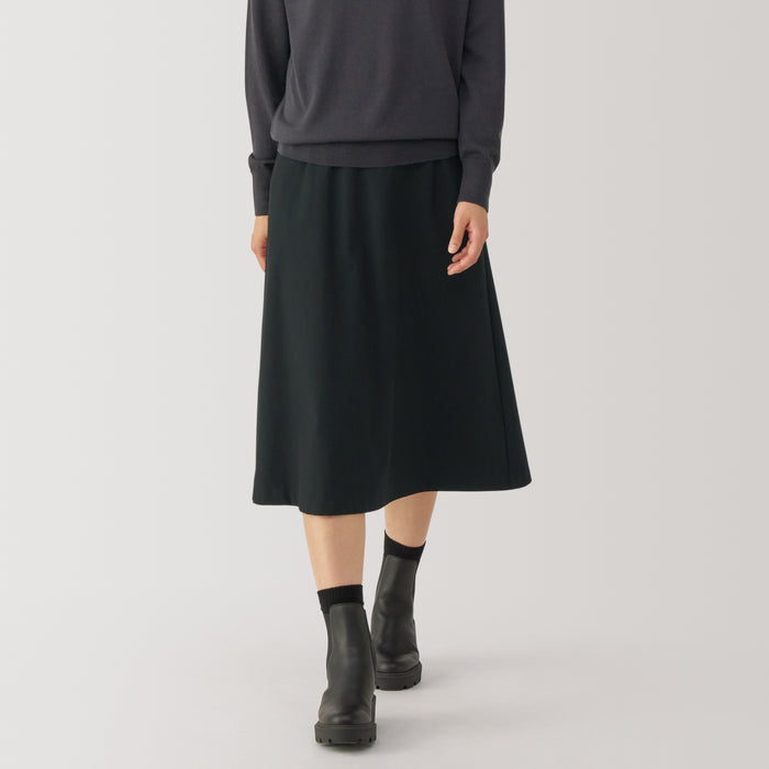 Muji Stretch Brushed Flared Röcke Damen Schwarz | YD3U3V58H