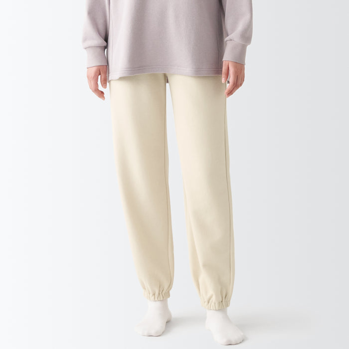 Muji Stretch French Terry Hem Squeezing Hose Damen Weiß | DM0E9W47R