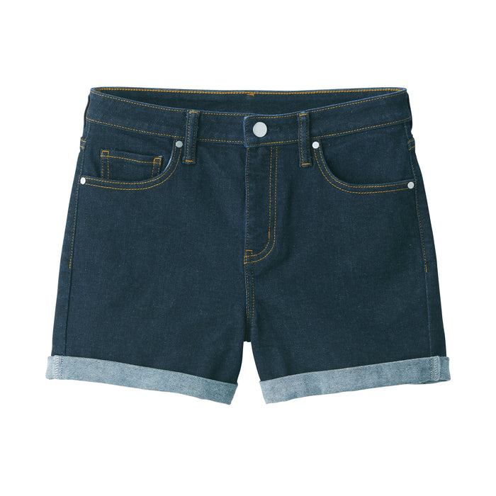 Muji Super Stretchy Denim Kurze Hose Damen Navy | TA9Y3Z00C